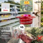 Three red iBorn window hummingbird feeders with clear nectar reservoirs, suction cups, and feeding ports.
