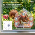 Three red iBorn window hummingbird feeders with clear nectar reservoirs, suction cups, and feeding ports.